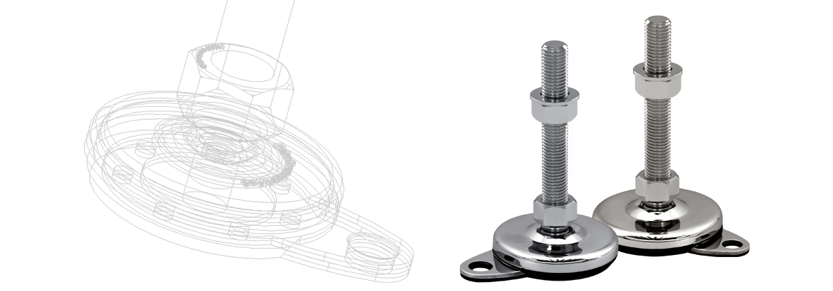 Maschinenfüße mit Befestigungslasche