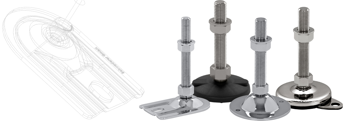 Pies ajustable para montaje en tierra